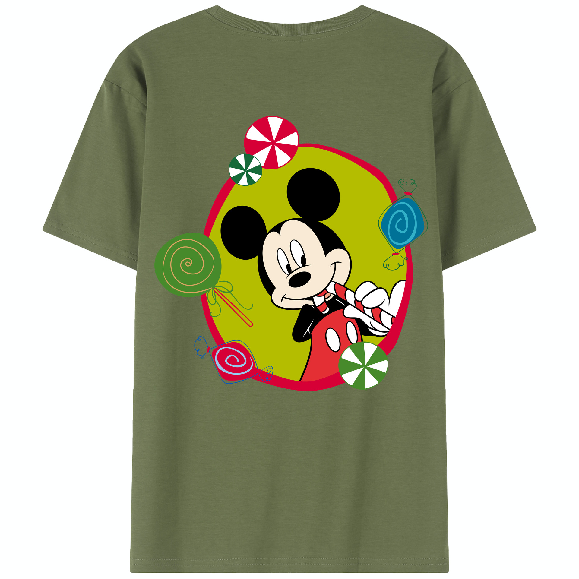 （画像用） ミッキーマウス Mickey Mouse 綿100％半袖Tシャツ（背面プリント）